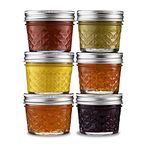 Ginoya Brothers Wide Mouth Mini Glass Jars With Metal Lid For Jam, Jelly, Baby Food, Crafts, Spices, Dry Food Storage -100 Ml. (6 Pieces) - Clear