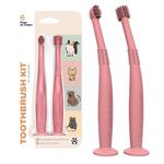 PawInTown Soft Cat Toothbrush Set – Suitable for Dogs – Food Grade Silicone – Kitten/Cat Dental Care, Cat Teeth Cleaning, Pet Care, Cat Necessities, Cat Tooth Brushing Kit – Blushing Flamingo