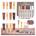 Lifreer Wood Furniture Repair Kit - 40 Pcs Wood filler, Touch Up Markers With Wax Sticks - for Wood Floors, Stains, Scratches,Tables, Door, Carpenters, Bedposts