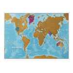 Maps International Scratch The World Watercolour Map - Scratch Off World Map Poster - Most Detailed Cartography - 84 (w) x 59 (h) centimetres