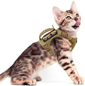 nanappice Tactical Cat Harness for Walking Escape Proof,Adjustable Pet Vest Harness,Soft Mesh Padding Large Cat,Small Dog with Quick-Release Buckle and Rubber Handle