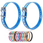 LuckinPET Replacement Collar Strap, Compatible with Petsafe,PATPET,Sportdog,Garmin,Dogtra,etc Most Training Collar/Fence Reciever, 3/4',Reflective,Adjustable,Metal Buckled,Waterproof (Blue Pack2)