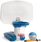 Simplay3 Pooltime Basketball Hoop Game Set for Swimming Pools, Includes Ball, Pump and Net- Blue, Ages 8+, Made in The USA