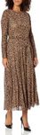 Anne Klein Women's Plus Size Mesh Tie Waist Midi Dress, Lt.Mink Heather, Large