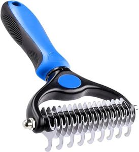 2 In 1 Pet Grooming Tool Dog Brush - Double Sided Dematting Comb - Undercoat Rake Deshedding Tool, Cat Matted Fur Remover For Long Haired Cat Dog Tangles Removing
