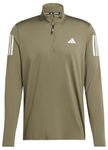 adidas Men's Own the Run Half-Zip Jacket, olive strata, XL Tall