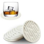 My Creative Hut Silicone Coasters Set Pot Holder Drink Coasters Perfect Tea Coasters for Dining Table for Hot Pots All Type of Glasses Mugs hot and Cold (White, 4, Count)