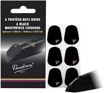 Vandoren Mouthpiece Cushions 6 Piece Set, Thickness 0.85 mm, Black