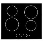 Panana Ceramic Hob 60cm, Electric Cooktop Built-in 4 Zone Black Glass Cooker with Touch Controls