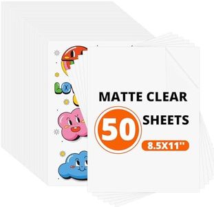 HTVRONT Sublimation Sticker Paper - 50 Pcs Matte Waterproof Sublimation Stickers 8.5 * 11in for Decoration (Transparent)