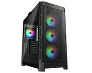 Cougar Gaming Mid Tower Case Duoface Pro RGB Supporting 390mm Graphics Card with Controller, Four RGB Fans and Two Distinct Front Panels Included (Mesh and Tempered Glass) (Black)