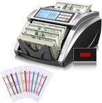 Money Counter Machine Currency Counter with Money Bands Straps for Bill