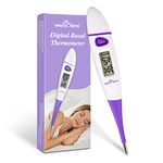 Easy@Home Digital Basal Body Thermometer: Oral Ovulation Tracking Thermometer, 1/100th Degree High Precision - Accurate BBT Fertility Temperature Thermometer with Premom App | EBT-018 Purple