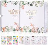 Baby Memory Book - Our Little Miracle,248 Pages Baby Books for Parents,First 5 Years Baby Photo Album for Boys Girls - Baby Journal Scrapbook From Birth, Newborn Baby Gifts