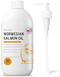 Norwegian Salmon Oil for Dogs - 32 oz of Fish Oil for Dogs Skin and Coat - Contains Omega 3 Fatty Acids - Made in The USA