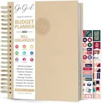 GoGirl Budget Planner & Monthly Bill Organizer – Monthly Financial Book with Pockets. Expense Tracker Notebook Journal to Control Your Money, A4-Sized Spiral-Bound Hardcover, Lasts 1 Year – Seashell