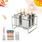 Stainless Steel Ice Lolly Moulds, Ice Cream Moulds Popsicle Mould Ice Cream Mould with Stainless Steel Stick Holder