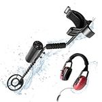 SuperEye Underwater Metal Detector for Adult: Precise Sensitivity 8.6" Coil, Small Object Filter, Visual LED & Alarm with Headphone | IP68 Full Waterproof Upto 130 ft for Scuba Diving Treasure Hunting