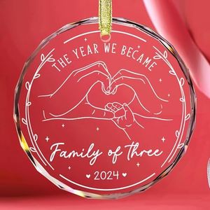 Gossby First Christmas Family of 3 Ornament - Christmas Ornament Gift for New Mom New Dad - Baby 1st Christmas 2024 Hanging Idea Boy Girl - Gift for Baby First Xmas Ornament V1