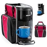 Coffee Maker Travel Bag Compatible with Keurig K-Express Coffee Maker, K-Iced Single Serve Coffee Brewer Carrying Case with Multiple Pockets for K-Cup Pods, Storage Bag With Shoulder Strap