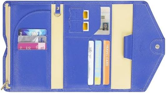 ZOPPEN Mulit-purpose Rfid Blocking Travel Passport Wallet (Ver.4) Trifold Document Organizer Holder, Dazzle Blue