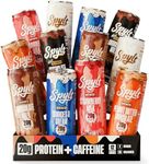 Spylt High Protein Milk - 6 Flavor Variety Pack with 60mg Caffeine & 20g Protein - 90 Calories, Ready to Drink, Sugar Free, Lactose Free Milk, Perfect for Workout Recovery & Afternoon Pick Me Up - 12 Count