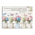 TracyArt Motivational Wall Decor Quote Posters 17" x 13" - The Question Isn't Who's Going to Let Me It's Who Is Going To Stop Me - Inspirational Wall Decor for Office, Dorm, Living Room, Women