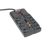 Tripp Lite TLP808TELTV Surge Protector 120V 8 Outlet RJ11 Coax 8ft Cord 2160 Joule