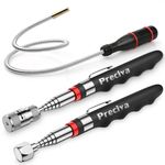 3PCS Magnetic Telescopic Pick-up Tool Kit,Preciva 16LB Magnetic Sticker Gadget,8LB LED Retractable Magnetic Pickup Tool,60CM 1LB Flexible Magnetic Pick Up Tools