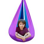 INMUA Sensory Swing, Indoor Therapy Swing for Special Needs, Sensory Processing Disorder, Autism, ADHD & SPD, Outdoor Swing Hammock Kit (Purple/Blue)