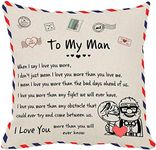 Engraved Pillow Covers Birthday Valentine's Day Gift for Man Husband Boyfriend Home Decor Custom Pillow Case for Patio Couch Sofa