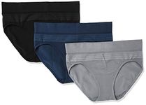 Warner's Women's Blissful Benefits Seamless Hipster Pany 3 Pack, Black/Navy Ink/Smoked Pearl, S