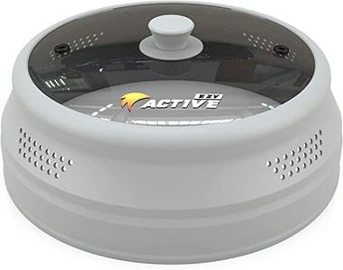 Ezy Active Collapsible Microwave Cover for Food - Silicone and Glass Splatter Guard Lid for 6-12 inch Plates & Bowls, Dishwasher Safe, Heat Resistant, BPA-Free, Gray