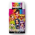 Rainbow High Officially Licensed Single Duvet Cover Set | Reversible 2 Sided Glow Rainbow Design with Matching Pillowcase, Soft and Durable Polycotton