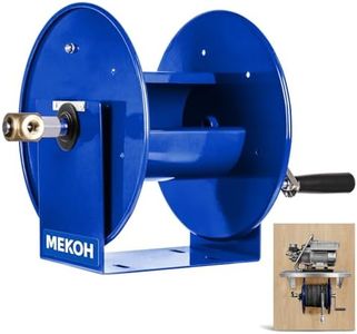 MEKOH Pressure Washer Hose Reel 150FTx3/8”, Manual Power Washer Hose Reel 300FTx1/4” with M22 Fitting, 4500PSI Heavy Duty Hose Reel for Water, High Pressure Washer Reel with Trailer/Wall/Van Mount