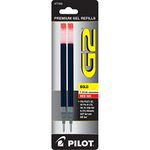 Pilot G2 Gel Ink Refill, 2-Pack for Rolling Ball Pens, Bold Point, Red (77360)