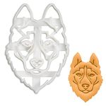 BAKERLOGY Husky Face Cookie Cutter - Detailed Biscuit Cutter Design for Baking and Crafts, Ideal on Fondant, Dough, Clay