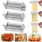 3 PCS Pasta Maker Attachment for Kitchenaid, Pasta Roller & Cutters Attachment Set for KitchenAid, Stainless Steel 3 in 1 Pasta Roller Attachment with Pasta Sheet Roller, Spaghetti, Fettuccine Cutter