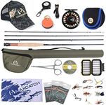 Maxcatch Amigo Fly Fishing Rod and Reel Combo 9FT 4-Piece 4/5/6/7/8 Weight Complete Fishing Outfit (Amigo Rod+ Tino Fly Reel, 8wt-9' 4pc Rod, 7/8 Reel)