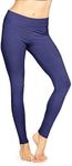 Women's Cotton Foldover Full Length Leggings Navy Blue 3X