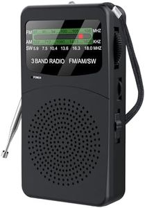 FM AM SW Back Clip Pocket Radio, Battery Operated Mini Radios, Portable Shortwave Transistor Radio with Emergency LED Flashlight & Headphone Jack for Elder/Kids
