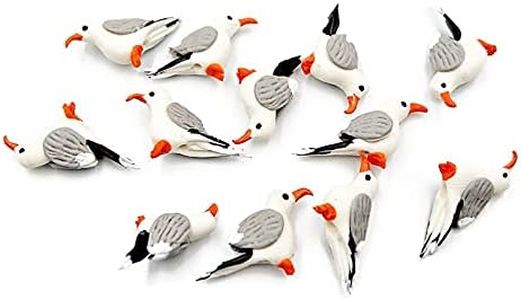 1shopforyou Lot of 12 pcs Small Seagull Décor Birds Figurines Indoor Patio Fairy Garden Supplies Animal Figurine Furniture Dollhouse