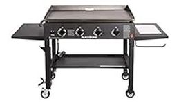 Blackstone 36 inch Outdoor Flat Top Gas Grill Griddle Station - 4-burner - Propane Fueled - Restaurant Grade - Professional Quality - With NEW Accessory Side Shelf and Rear Grease Management System