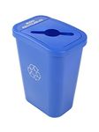 Busch Systems Billi Box Recycle Bin - Blue Body Trash Can with Lid 10 Gallon - Mixed Recyclables Rubbish Bin for Bedroom or Kitchen