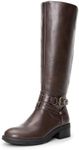 DREAM PAIRS Women's Knee High Boots, Buckle Riding Boots,Size 6.5,BROWN-1,UNCLE