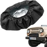 Winch Cover, 600D Black Oxford Heavy-Duty Fabric Machine Cover Waterproof Dust Proof Winch Protection Cover for 8000-12000 lbs Winch Indoor Outdoor Use