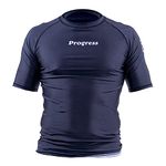 Progress Jiu Jitsu Academy Short Sleeve Sleeve Rashguard, Black, X-Large