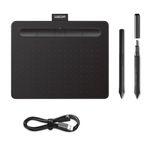 Wacom Intuos S Black with Bluetooth – Drawing Tablet with Pen, Stylus Battery-free & Pressure-sensitive, Compatible with Windows, Mac & Android, Perfect Tablet for Drawing, Graphics or Remote Working