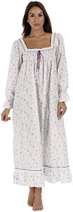 The 1 for U Martha Nightgown 100% Cotton Victorian Style - Sizes XS - 3X … (XXL, Lilac Rose)