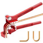 Tnisesm Tube Bender, Manual Tubing Bending Tools for 1/4 5/16 and 3/8 Inch Copper Aluminum Thin Red